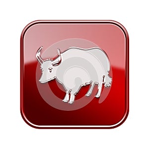 Ox Zodiac icon red..