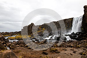 Oxarafoss waterfall, Thingvellir national park, Iceland