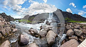 Oxararfoss waterfall in Thingvellir national park