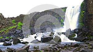 Oxararfoss waterfall at Thingvellir National park