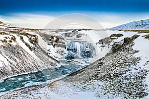 Oxararfoss waterfall in Thingvellir National Park, Iceland