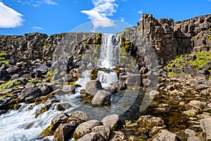 Oxararfoss waterfall, Thingvellir National Park, Iceland