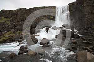 Oxararfoss waterfall in Thingvellir