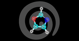 Oxazole molecular structure isolated on black