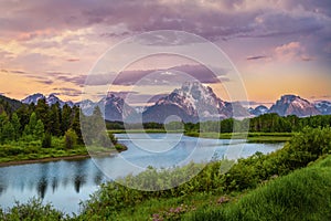 Oxbow Bend along the Snake River from Grand Teton National Park, Wyoming.