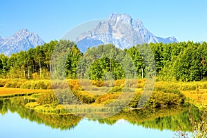 Oxbow Bend Sunrise Autumn Colors, Grand Teton National Park, Wyo