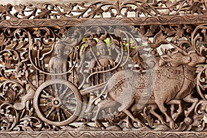 Oxcart teak wood craft