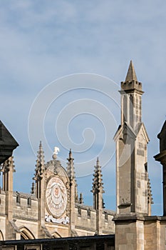 Oxford, All Souls College UK 18/07/2019 view from Radcliffe Square dark sky