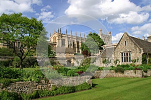 Oxford Cathedral, Oxford, seen from Memorial Gardens on St Aldates