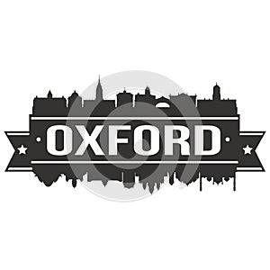 Oxford England Round Icon Vector Art Flat Shadow Design Skyline City Silhouette Template Logo