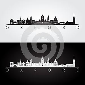 Oxford skyline and landmarks silhouette