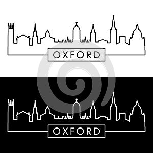 Oxford skyline. Linear style.