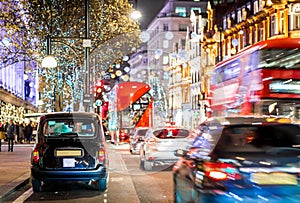 Oxford street in Christmas time, London photo