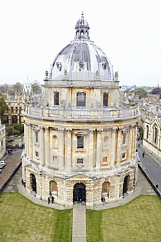 OXFORD/ UK- OCTOBER 26 2016: Elevated View Of Radcliffe Camera Building In Oxford