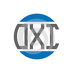 OXI letter logo design on white background. OXI creative initials circle logo concept. OXI letter design