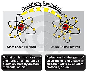 Oxidation and reduction infographic diagram chemistry science education photo