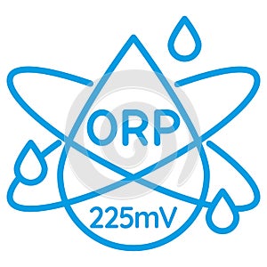 Oxidation Reduction Potential ORP 225 mV icon for measuring water quality