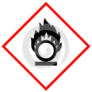 Oxidising gases, oxidising liquids, oxidising solids pictogram