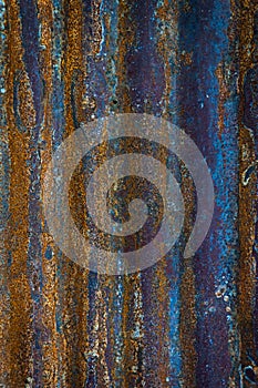 Oxidized colorful textured metal photo