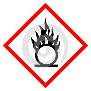 Oxidizer Hazard Symbol Sign, Vector Illustration, Isolate On White Background, Label .EPS10