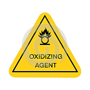 Oxidizing agent symbol is used to warn of hazard