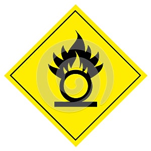 Oxidizing agent symbol is used to warn of hazard