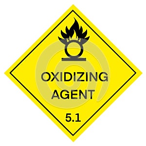 Oxidizing agent symbol is used to warn of hazard