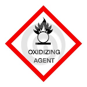 Oxidizing agent symbol is used to warn of hazard