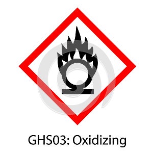 Oxidizing ghs pictogram vector isolated sign