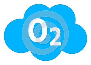 Oxigen Cloud Raster Icon Illustration