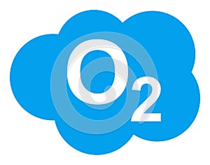 Oxigen Cloud Vector Icon Flat Illustration