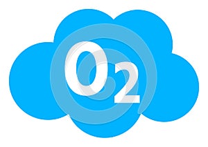 Oxigen Cloud Vector Icon Illustration