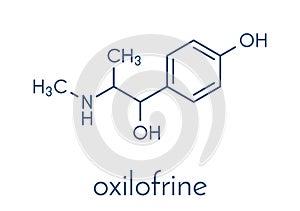 Oxilofrine methylsynephrine, oxyephrine stimulant drug, chemical structure. Skeletal formula.