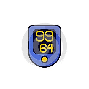 oximeter icon, oxygen saturation test