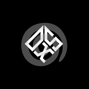 OXS letter logo design on black background. OXS creative initials letter logo concept. OXS letter design