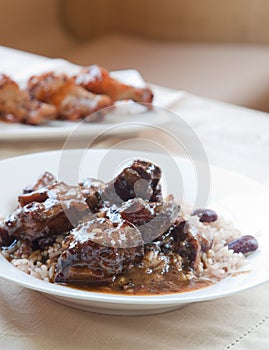 Oxtail Curry with Rice - Caribbean Style