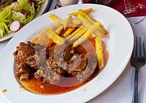 Oxtail in sauce - Rabo de toro. Spanish dish