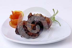 Oxtail soup on a white plate for design material