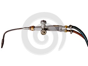 Oxyacetylene welding torch on white background