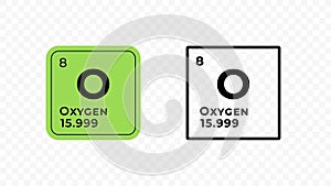 Oxygen, chemical element of the periodic table vector