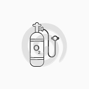 Oxygen cylinder icon, oxygen, cylinder, tank, scuba