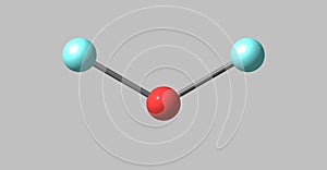 Oxygen difluoride molecular structure isolated on grey