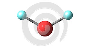 Oxygen difluoride molecular structure isolated on white