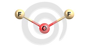 Oxygen difluoride molecular structure isolated on white