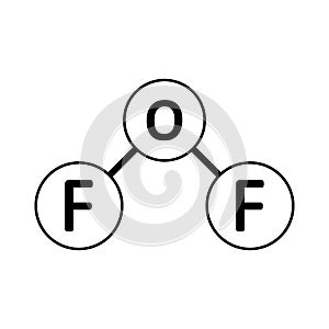 Oxygen difluoride molecule icon