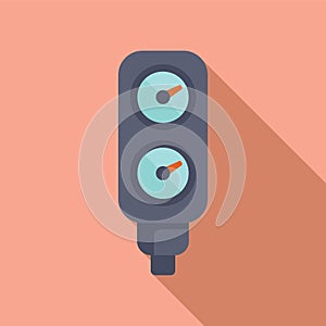 Oxygen diving manometer icon flat vector. Dive pool