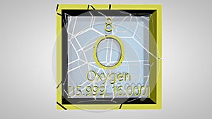 Oxygen. Element of the periodic table of the Mendeleev system.