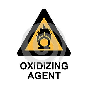 Oxygen hazard sign on a white background. Vector illustration. danger sign. Warning symbol