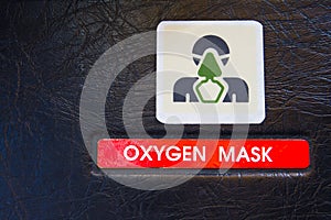 Oxygen Mask warning label in Airbus A320 cockpit