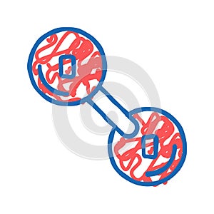oxygen molecule icon doodle illustration
